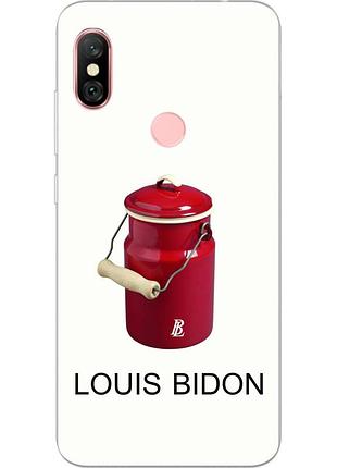 Антибрендовый силиконовый чехол для xiaomi redmi note 6 pro с картинкой louis bidon