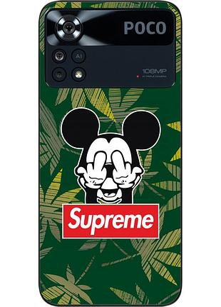 Оригинальный чехол epik для xiaomi poco x4 pro 5g с картинкой микки supreme