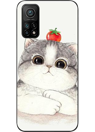 Силиконовый чехол для xiaomi mi 10t pro с картинкой котенок