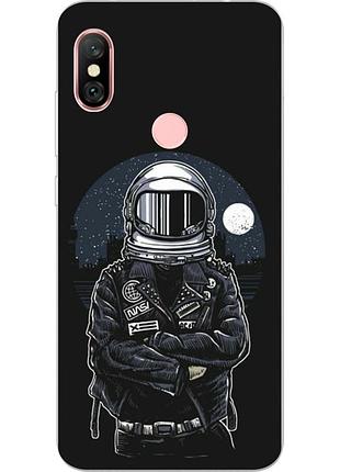 Чехол бампер для xiaomi redmi note 6 pro с принтом космонавт