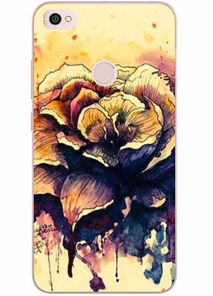 Бампер силиконовый чехол для xiaomi redmi note 5a prime с картинкой цветок