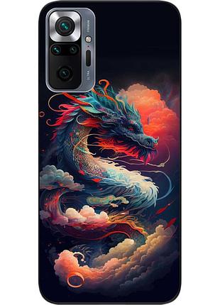 Силиконовый чехол бампер epik для xiaomi redmi note 10 pro с картинкой дракон в облаках