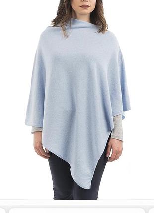 Новий.пончо з кашеміру  clarina collection 100% cashmere poncho karola  light blue оригінал.зі свіжих колекцій