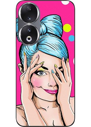 Силиконовый чехол epik для honor 90 с картинкой девушка поп арт