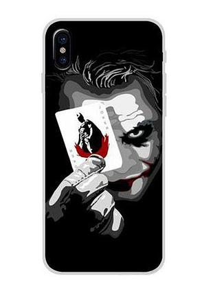 Бампер силиконовый чехол для iphone x с картинкой джокер