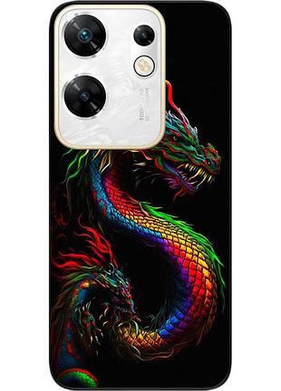 Силиконовый чехол бампер epik для infinix zero 30 4g с картинкой разноцветный дракон