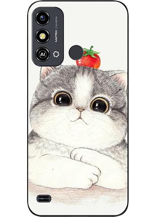 Силиконовый чехол для zte blade a53 с картинкой котенок