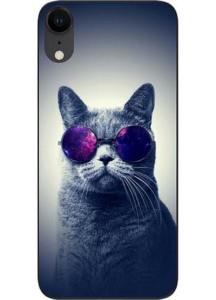 Силіконовий чохол epik для iphone xr з картинкою сірий кіт