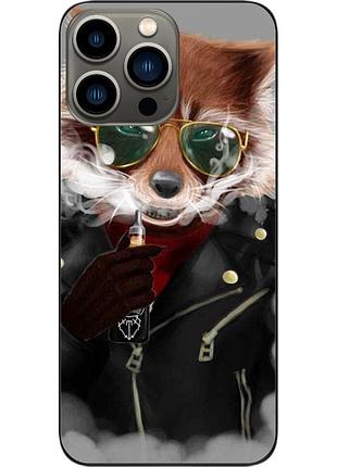 Силиконовый чехол epik для iphone 13 pro с картинкой крутой енот