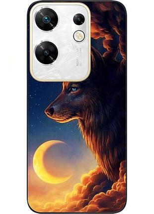 Бампер силіконовий чохол epik для infinix zero 30 4g з картинкою вовк і місяць