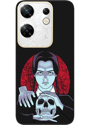 Силиконовый чехол epik для infinix zero 30 4g с картинкой венсдей с черепом