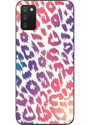 Силиконовый чехол для samsung a03s galaxy a037 с картинкой леопардовый принт
