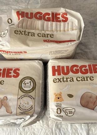 Підгузки huggies extra care 0 розмір (71 шт)