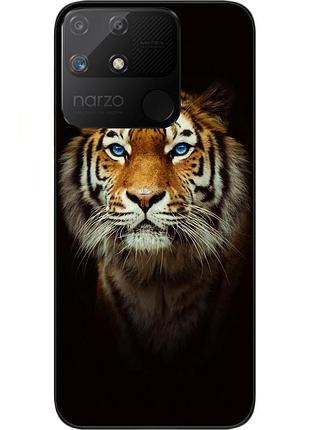 Силиконовый чехол epik для realme narzo 50a с картинкой тигр