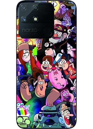 Силиконовый чехол epik для realme narzo 50a с картинкой гравити фолз герои