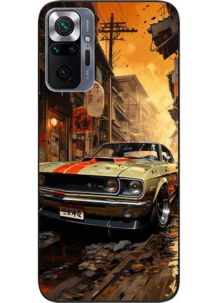 Силиконовый чехол бампер epik для xiaomi redmi note 10 pro с картинкой старый мустанг