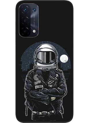 Силиконовый чехол бампер epik для oppo a74 5g с картинкой космонавт и луна