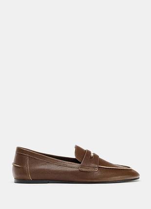 Zara шкіряні лофери пенні 5