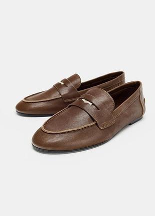 Zara шкіряні лофери пенні 3