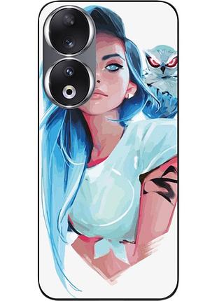 Силіконовий чохол epik для honor 90 з картинкою дівчина із совою