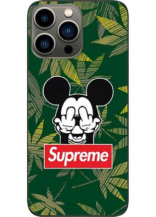 Силиконовый чехол epik для iphone 13 pro max с картинкой микки supreme