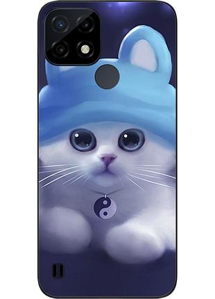 Бампер силіконовий чохол epik для realme c21 з картинкою котик