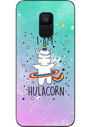 Силиконовый чехол для samsung a6 2018 galaxy a600f с картинкой единорог