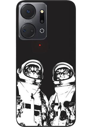 Силиконовый чехол бампер epik для honor x7a с картинкой космонавты коты