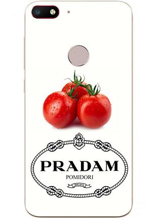 Антибрендовый силіконовий чохол для zte nubia v18 з картинкою pradam pomidori