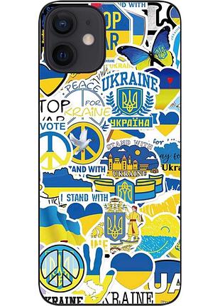 Силиконовый чехол epik для iphone 12 mini с картинкой стикеры украина