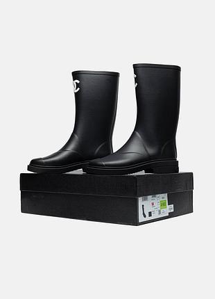 Резинові чоботи chanel knee high rain boot 6