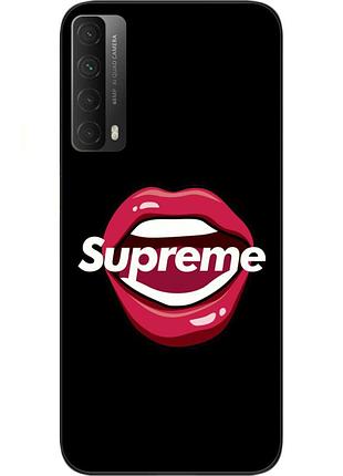 Бампер силиконовый для huawei p smart 2021 с картинкой губы supreme
