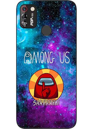 Силиконовый чехол с картинкой для tecno pop 4 pro among us найди меня
