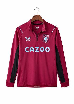 Зіп-кофта aston villa staff training 1/3 оригінал преміальна м бордова спорт футбол найвища якість
