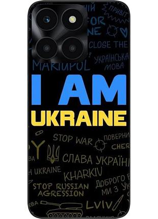 Силиконовый чехол epik для honor x6a с картинкой украина надписи