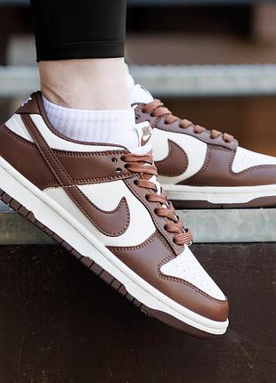 Жіночі кросівки nike sb dunk low nd коричневі щоденні з натуральної шкіри літні повсякденні весняні зручні найк сб данк лов