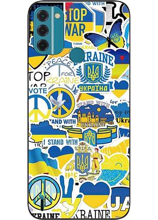 Силиконовый чехол epik для nokia c31 с картинкой стикеры украина