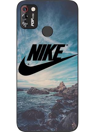 Силіконовий чохол для tecno pop 4 pro з картинкою логотип nike