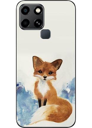 Силиконовый чехол epik для infinix smart 6 с картинкой лиса