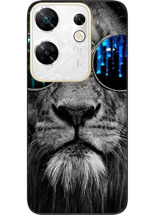 Силиконовый чехол epik для infinix zero 30 4g с картинкой лев в очках