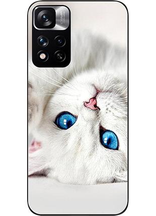 Оригінальний чохол epik для xiaomi redmi note 11 pro plus 5g з картинкою білий котик