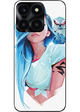 Силіконовий чохол epik для honor x6a з картинкою дівчина із совою