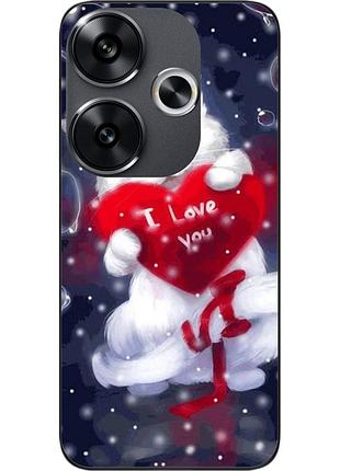 Силиконовый чехол epik для xiaomi poco f6 с картинкой котик с сердцем