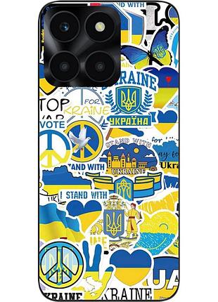 Силиконовый чехол epik для honor x6a с картинкой стикеры украина
