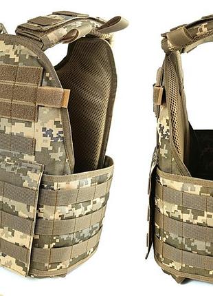 Плитоноска pantsyr-2 (тактичний військовий жилет, бронежилет molle) піксель зсу mm-14