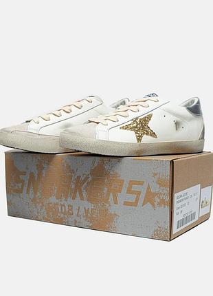 Golden goose super-star sneakers with golden glitter