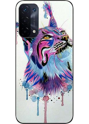 Силиконовый чехол epik для oppo a54 5g с картинкой рысь акварель