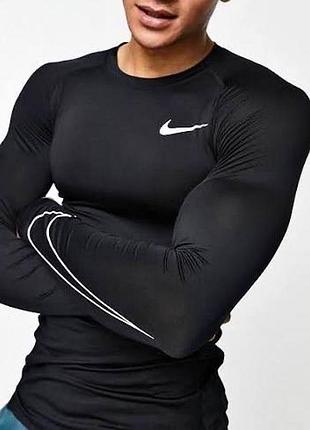 Компресійний лонгслів nike pro оригінал m dri-fit tight fit чорний спорт