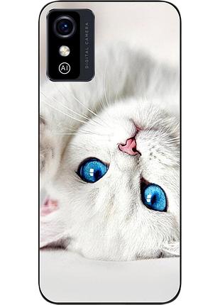 Оригінальний чохол epik для zte blade l9 з картинкою білий котик