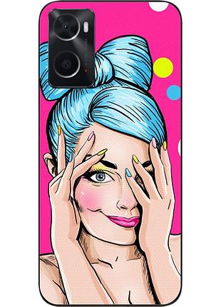 Силиконовый чехол epik для oppo a76 с картинкой девушка поп арт